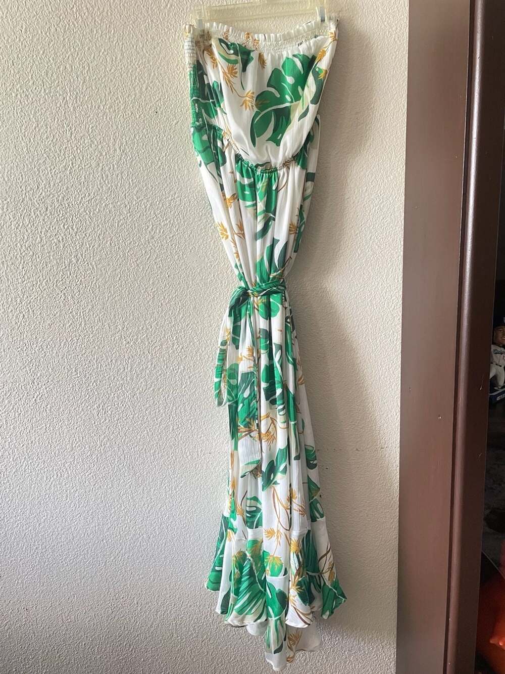 The Webster at Target Tropical Leaf Print Strapless Maxi Dress Size M